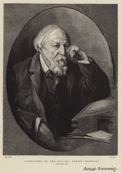 Celebrities of the Day, Mr Robert Browning by Lance Calkin